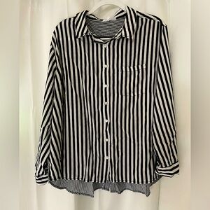 Jane and Delancey 3x Button up shirt black & white shirt